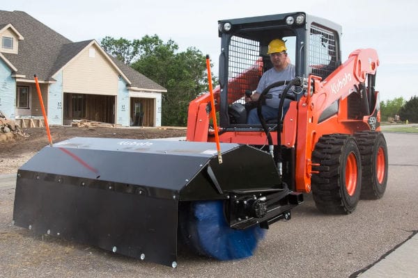 Skid steer angle broom